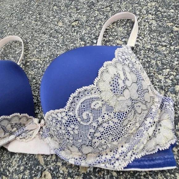 NWT Victoria's Secret Y2K Dream Angels Push-Up Bra 34B Royal Blue Lace Bow - Picture 4 of 12